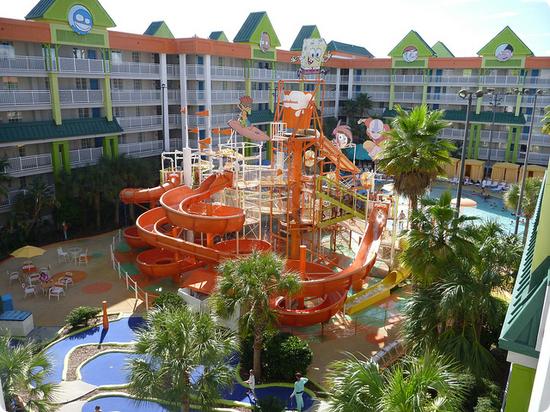 Waterslide at Nickelodean Suites Resort in Orlando Florida