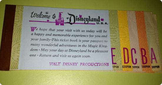 Disneyland Ticket Book with E-Tickets intact